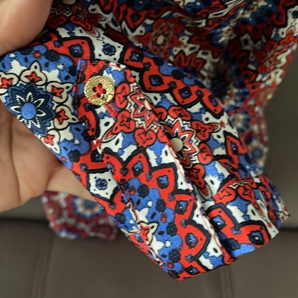 EVAN-PICONE Colorful Design Short Sleeve Blouse Size 16 - Picture 4 of 9